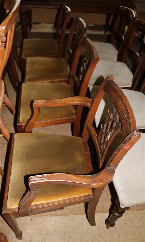6 mahogany dining chairs(-)
